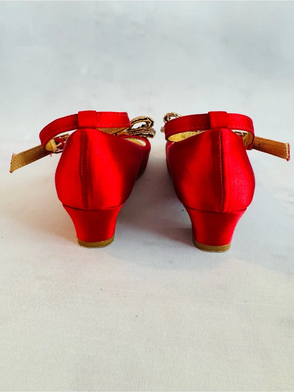 Joyfolie VALERIA HEEL IN RED with Gold Sequin Bow
